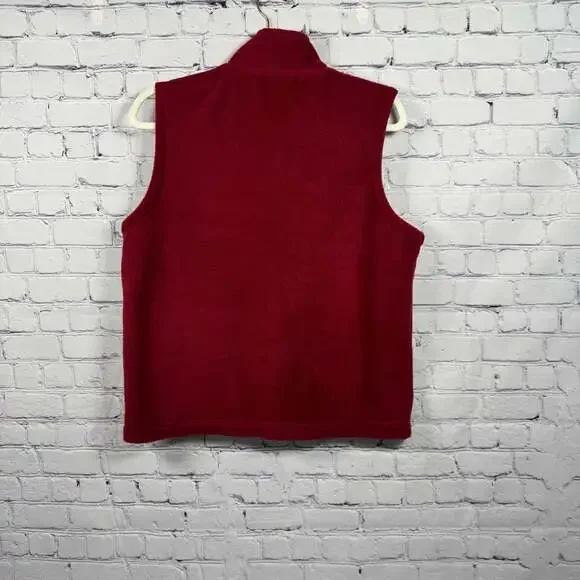 Rebecca Malone Fleece Vest With Embroidered Leaves Size PS - Picture 3 of 7